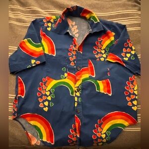 Vintage - button down rainbow PRIDE shirt.
